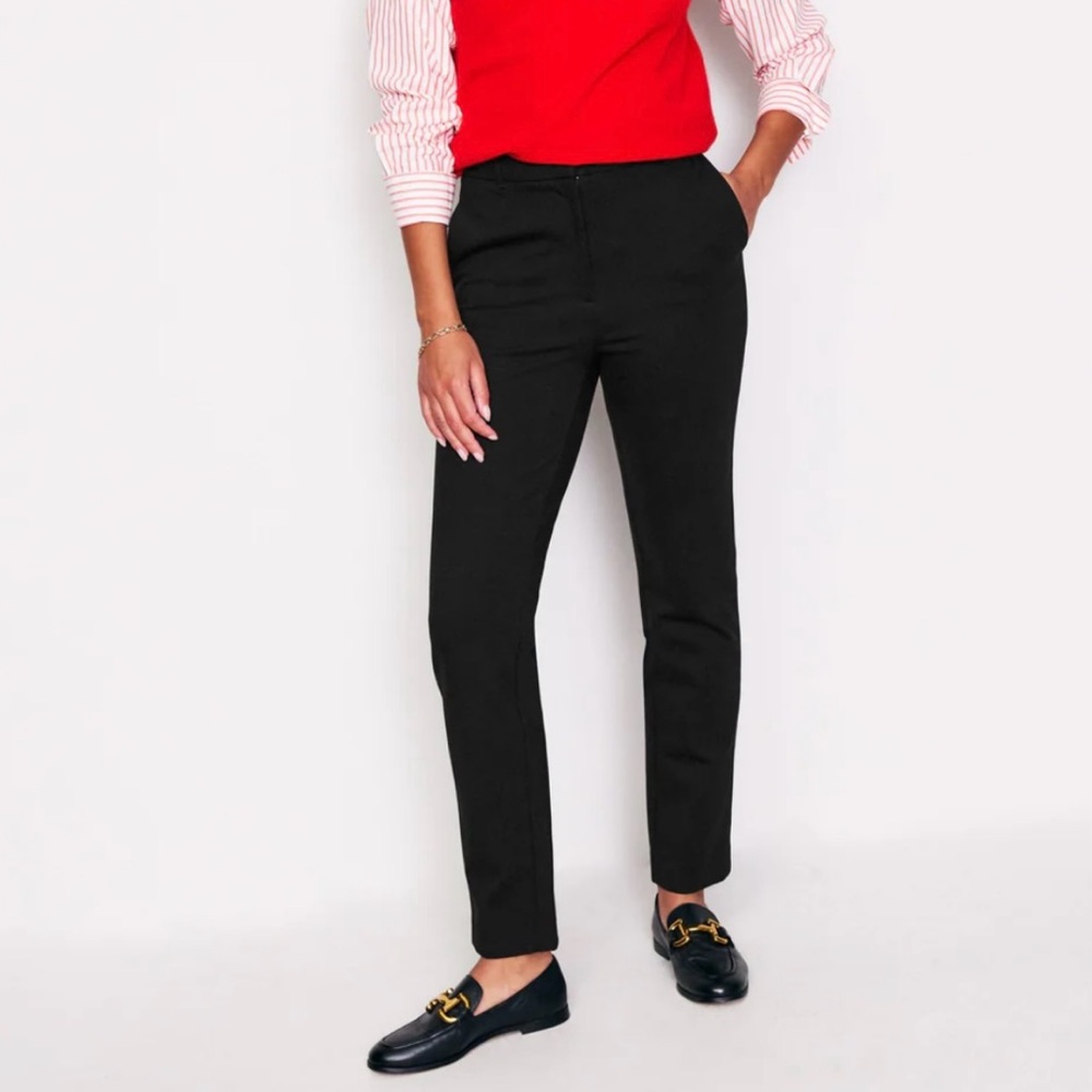 Boden‎ Black Straight Leg Pant Ankle Cut Cotton Size 10R